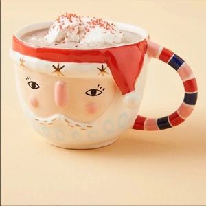 PAIR of BIRDCANFOX Santa Anthropologie 2019 Mugs 🎄🎄